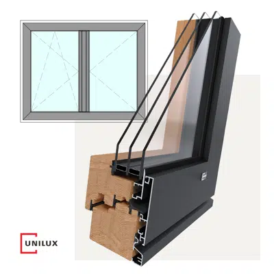Image for PureLine - wood-alu window & balcony door tilt & turn, 2 sashes, integrated, overlap