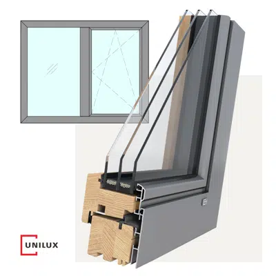 Image for LivingLine - wood-alu window tilt & turn, 1 sash beside fixed light
