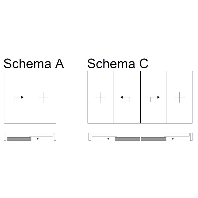 UNILUX - wood-alu lift & slide door, Scheme A, integrated in FineLine curtain wall