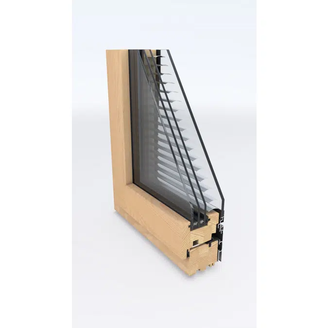 UNILUX DesignLine Privacy - wood-alu window & balcony door tilt & turn, 2 leafed with central post