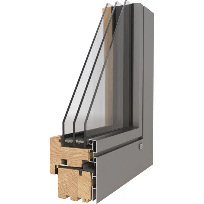 UNILUX LivingLine - wood-alu window & balcony door tilt & turn, single leaf