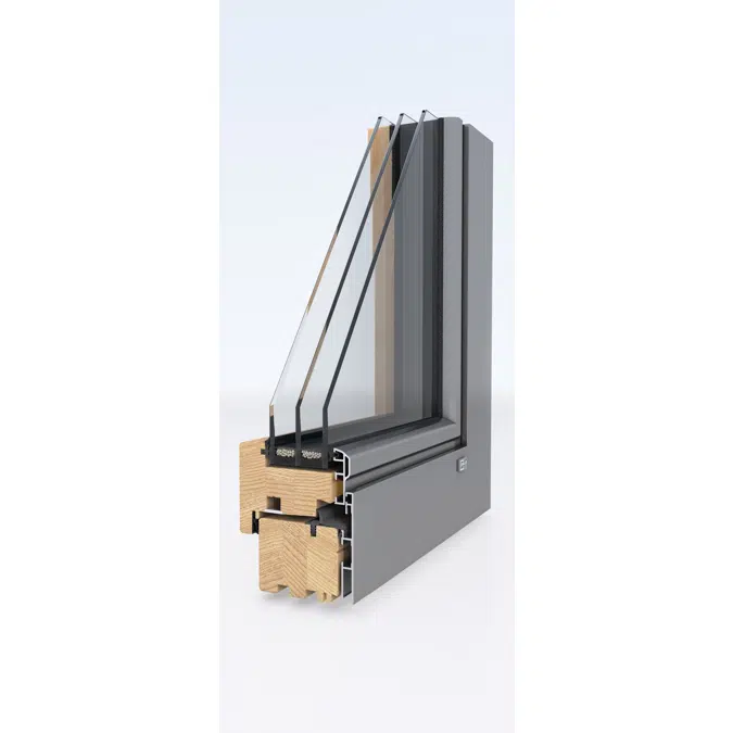 UNILUX LivingLine - wood-alu window & balcony door tilt & turn, single leaf