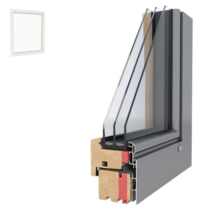 UNILUX LivingLine - wood-alu window & balcony door tilt & turn, single leaf