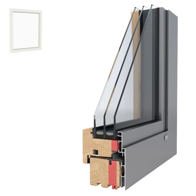 UNILUX ModernLine - wood-alu window & balcony door tilt & turn, single leaf