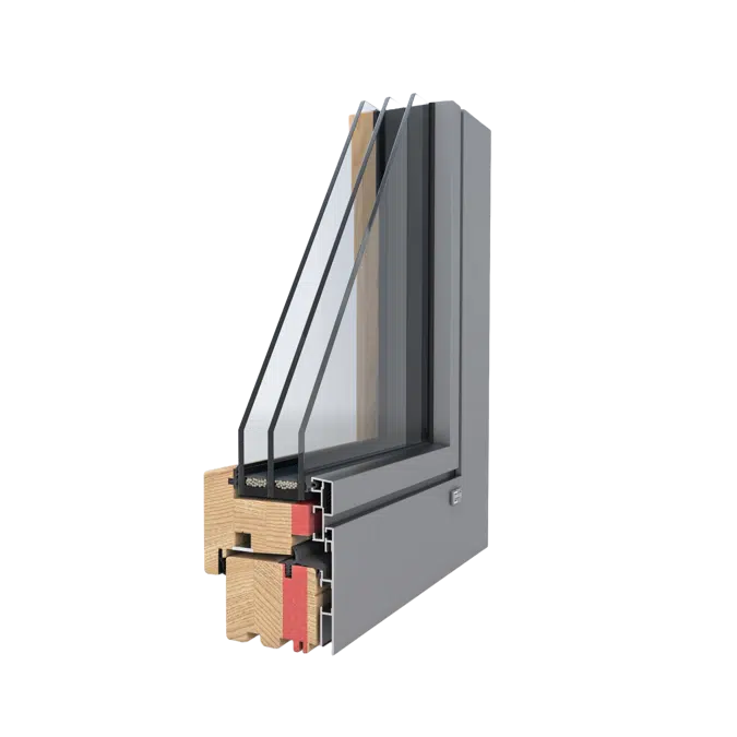 UNILUX DesignLine - wood-alu window & balcony door tilt & turn, single leaf