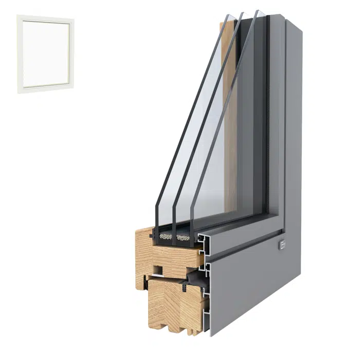 UNILUX DesignLine - wood-alu window & balcony door tilt & turn, single leaf