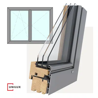 Image for LivingLine - wood-alu window tilt & turn, 2 sashes overlap