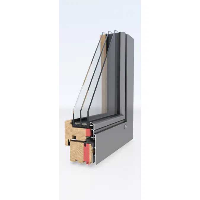 UNILUX LivingLine - wood-alu window fixed glazing & screwed-in sash