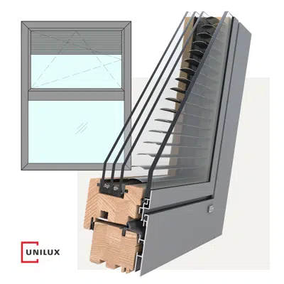 Image for DesignLine Privacy - wood-alu window tilt & turn, 1 sash below/above fixed light
