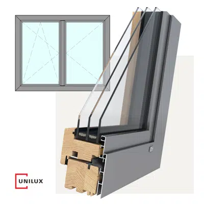 Image for ModernLine - wood-alu window tilt & turn, 2 sashes overlap