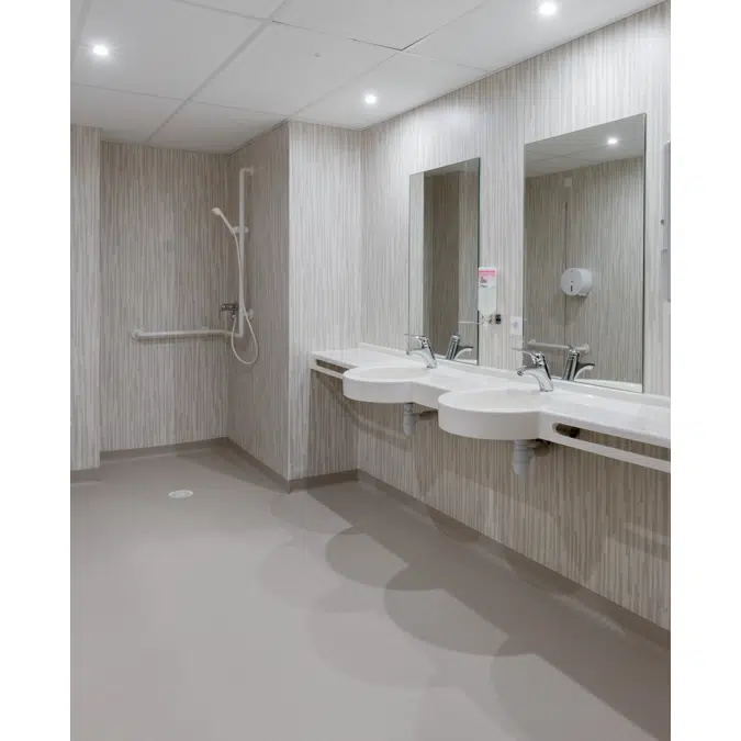 PVC resilient flooring for wet areas