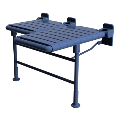 画像 L Shaped ADA Nylon REVERSIBLE Left and Right Hand Shower Seats with Fold Down Legs - Decorative Colors