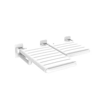 Imagem para L Shaped ADA Nylon Right Hand Shower Seats Cantilevered - White}