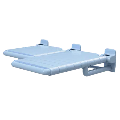 画像 L Shaped ADA Nylon REVERSIBLE left and right hand shower seats - Cantilevered - Decorative colors