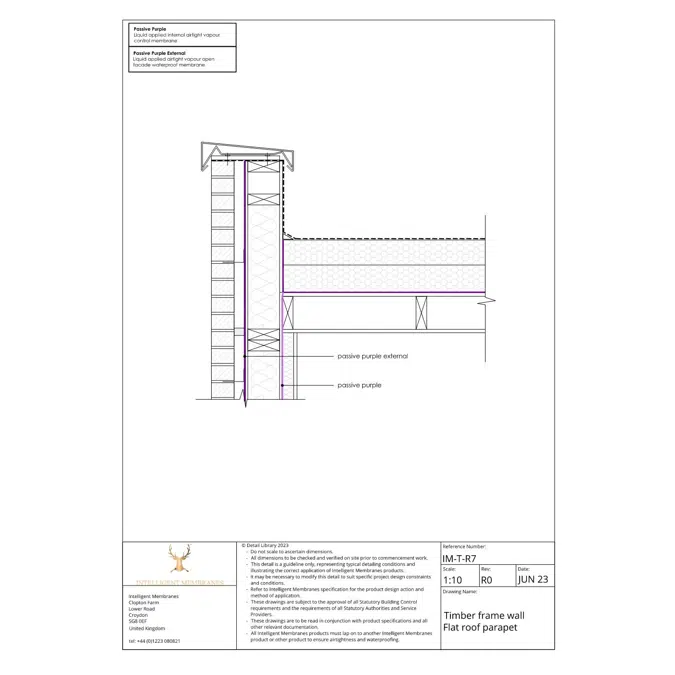 Liquid Façade Breathable Membrane - Passive Purple External Brush