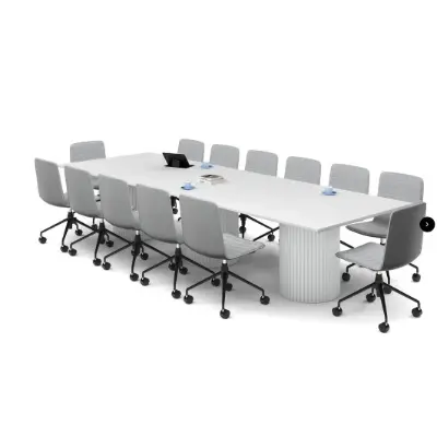 billede til Baobab Circular Base Boardroom Rectangle Table [3600L x 1200W]