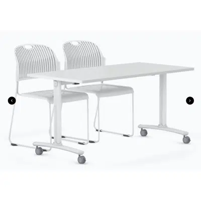 Imagem para Folding / Flip Top Mobile Meeting Room Table with Wheel Legs Domino}