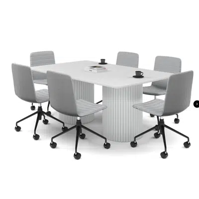 изображение для Baobab Circular Base Boardroom Rectangle Table - Rounded Corners [1800L x 1100W with Rounded Corners]