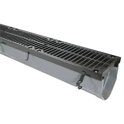 ZF812 12" Wide Reveal Fiber Reinforced Non-Combustable Polymer Trench Drain System with Steel Frame 이미지