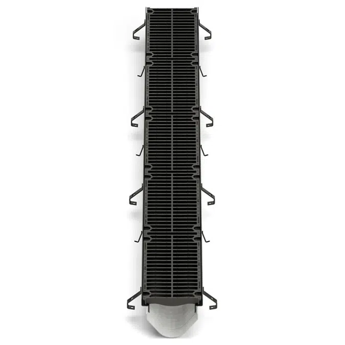 ZF812 12" Wide Reveal Fiber Reinforced Non-Combustable Polymer Trench Drain System with Steel Frame
