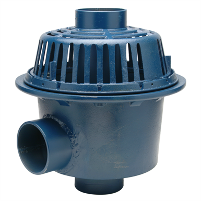 Z103 15" Diameter Deep Sump Dual Outlet Roof Drain with Low Silhouette Dome