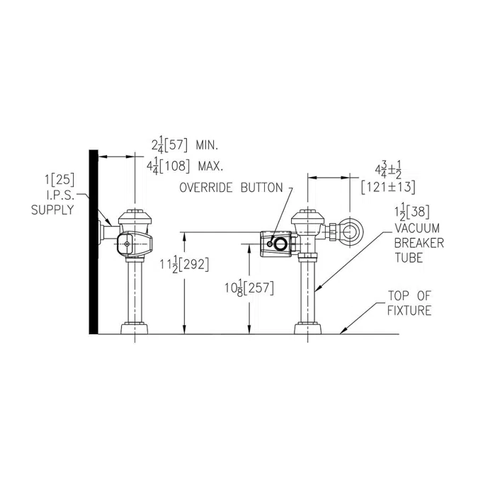 ZER6000AV-CPM AquaVantage® AV Exposed, Sensor Operated, Battery Powered, Flush Valve for Water Closets 