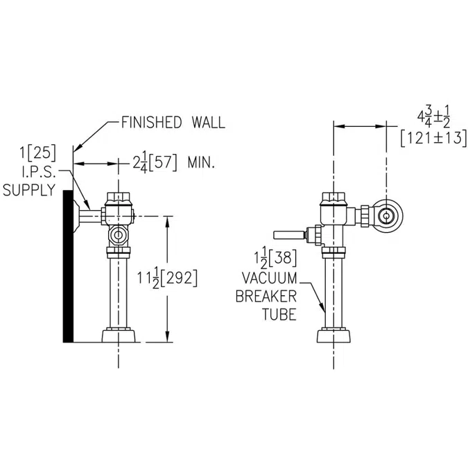 Z6200 Metroflush Piston Operated Exposed Flush Valve for Water Closets