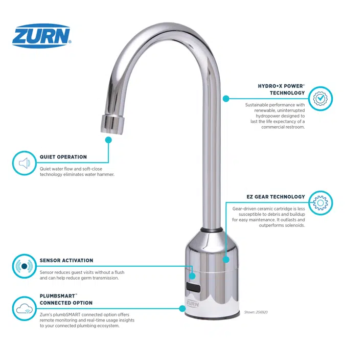 ZG6920 AquaSense® 5-3/8 in. Gooseneck Sensor Faucet With Gear-driven Ceramic Cartridge