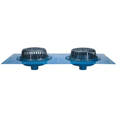 Image for Z163 15" Diameter Combination Main Roof & Overflow Drain with Low Silhouette Domes and Double Top-Set Deck Plate