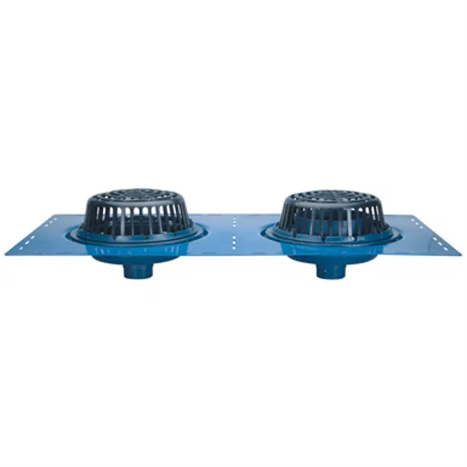 Z163 15" Diameter Combination Main Roof & Overflow Drain with Low Silhouette Domes and Double Top-Set Deck Plate