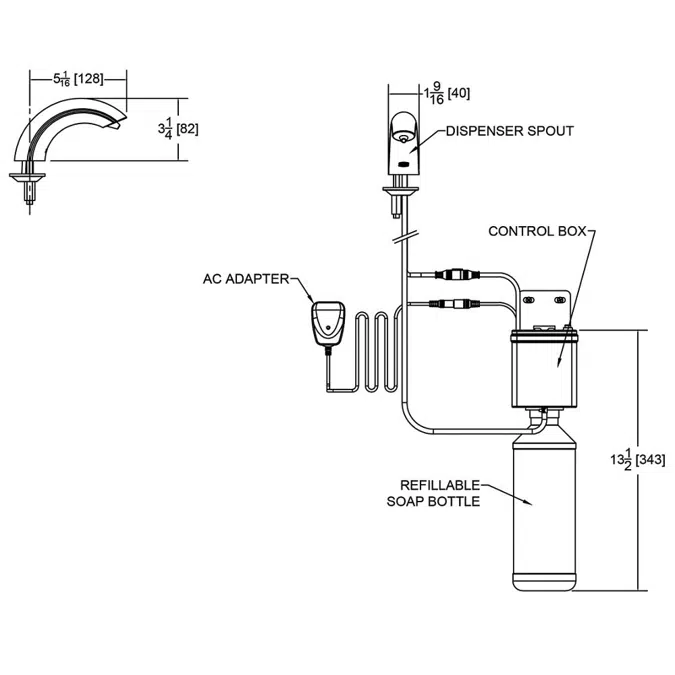 Z6950-SD Serio Series® Deck Mounted, Sensor Soap Dispenser