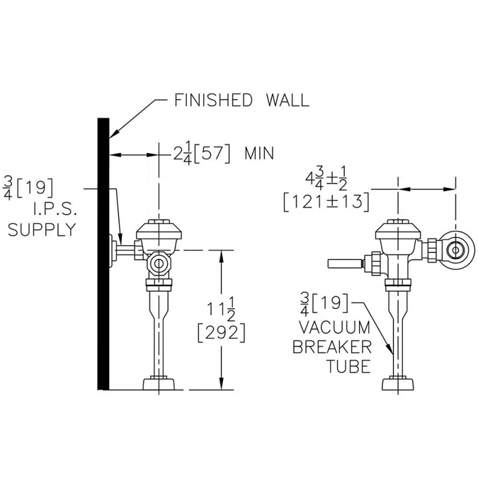Z6003 Aquaflush Exposed Urinal Flush Valve
