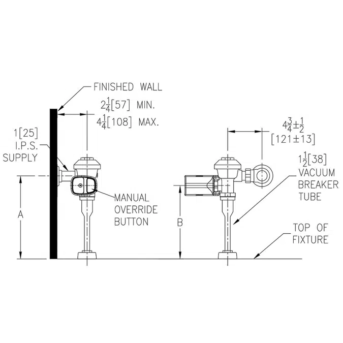 ZER6003AV-SM ZER-SM Series EZ Flush Sensor Diaphragm Urinal Flush Valve