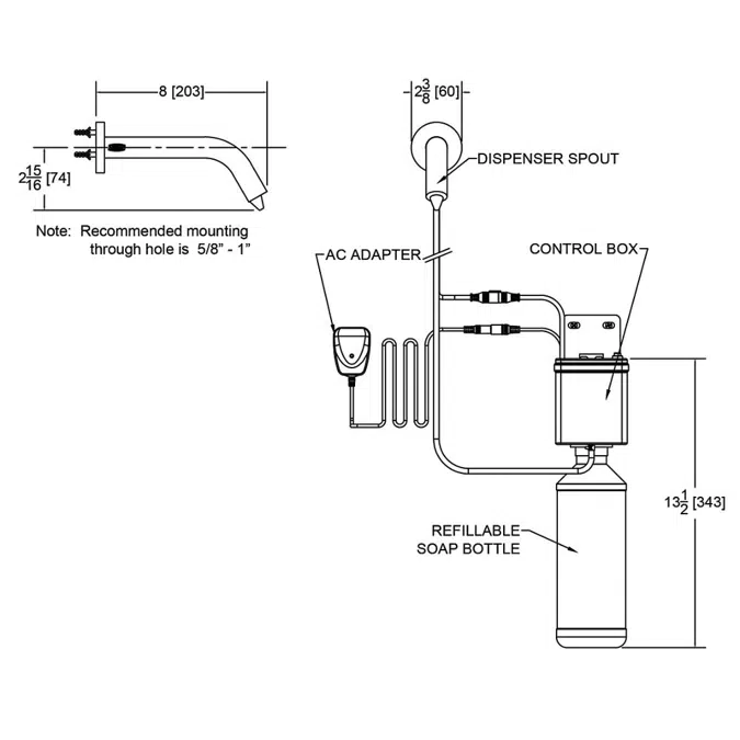 Z6957-SD Nachi Series™ Sensor, Wall Mounted, Soap Dispenser