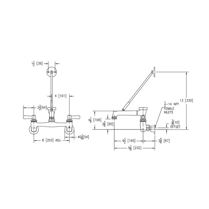 Z843M1 Wall-Mount, Sink Faucet with 6" Vacuum Breaker Spout