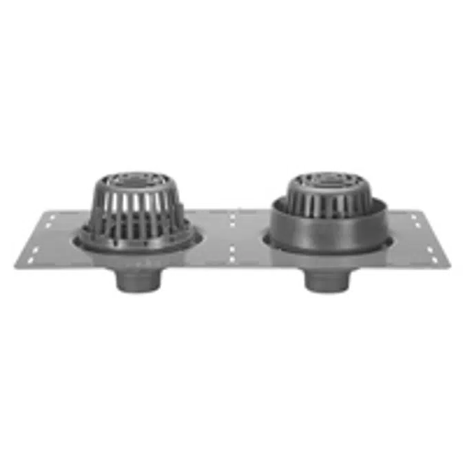 Z165 8-3/8" Diameter Combination Main Roof and Overflow Drain with Low Silhouette Domes and Double Top-Set® Deck Plate