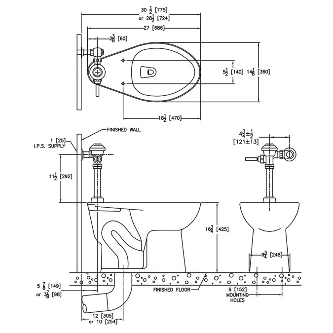 Z5665-BWL1 EcoVantage® HET ADA Floor-mounted Toilet System