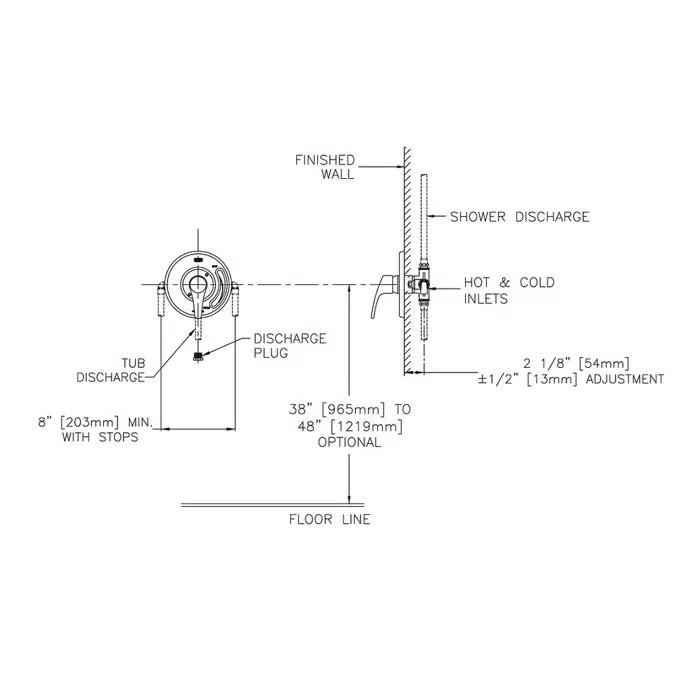 Z7300-SS-MT Temp-Gard III Tub and Shower Valve