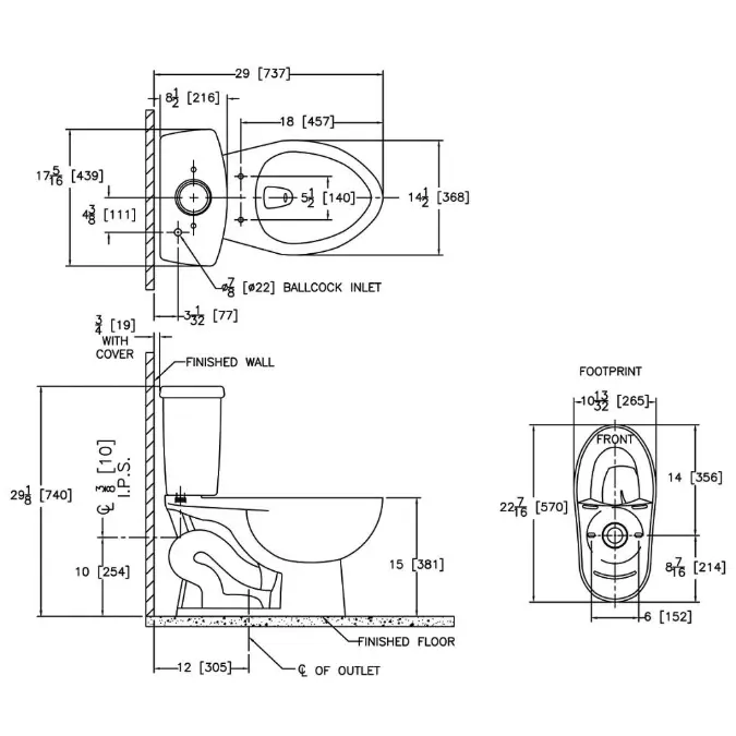 Z5535-K EcoVantage® High Efficiency, 1.28 GPF, STD Height, Elongated, Siphon Jet Toilet