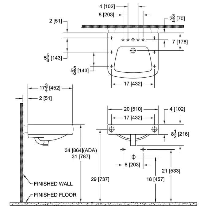 Z5310 Wall Hung Lavatory Series
