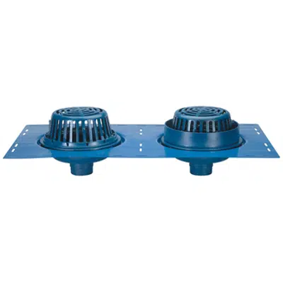 Z164 12" Diameter Combination Main Roof and Overflow Drain with Low Silhouette Domes and Double Top-Set® Deck Plate 이미지