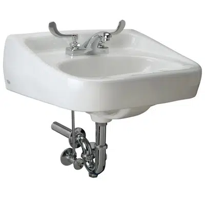 Image for Z.L3.M Manual Zurn One Hand Washing System, 20” x 18” Wall Hung Lavatory with 0.5 GPM, Centerset Faucet, Wrist Handles