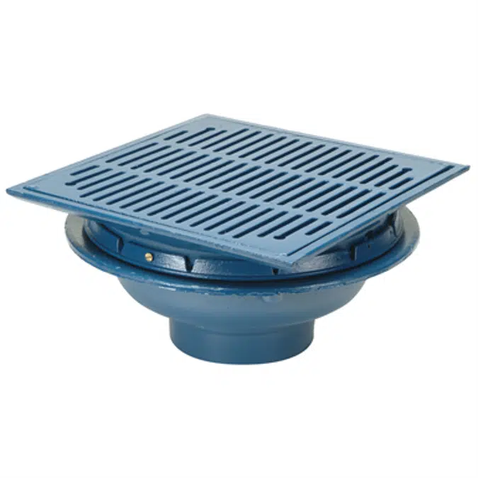 Z150 14" Square Top Prom-Deck Drain w/ Heel-Proof Grate, Rotatable Frame & Sediment Bucket