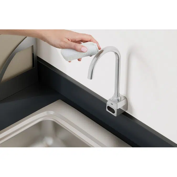 ZG6922 AquaSense® Wall Mount 5-3/8 in. Gooseneck Sensor Faucet With Gear-driven Ceramic Cartridge