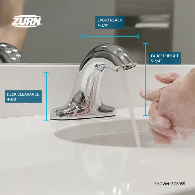 ZG6955 Serio Series® 4 in. Base Sensor Faucet With Gear-driven Ceramic Cartridge