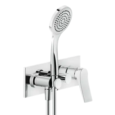 Image for RILIEVO - External parts for two-way built-in shower mixer with diverter, water outlet, handshower hook, flexible hose and antilimestone handshower - 59140