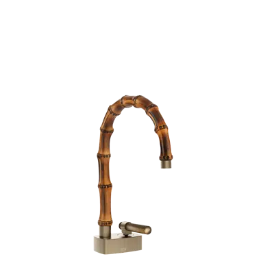 Image for JACQUELINE-Basin mixer, low spout without waste, with connecting flexibles. Horn-effect lever. Swivel spout. - 77201