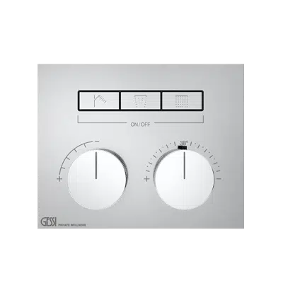 Image for HI-FI-External parts for thermostatic mixer for three simultaneous functions, with push-button on/off controls. - 63006