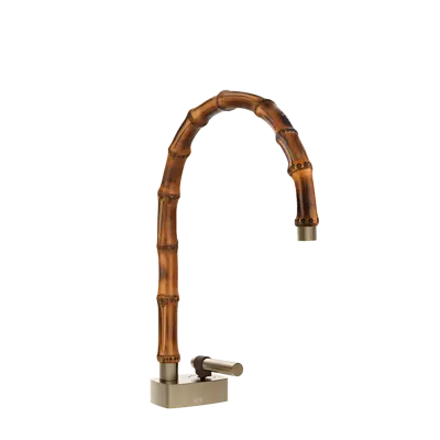 Image for JACQUELINE-Basin mixer, medium spout without waste, with connecting flexibles. Metal lever. Swivel spout. - 77019