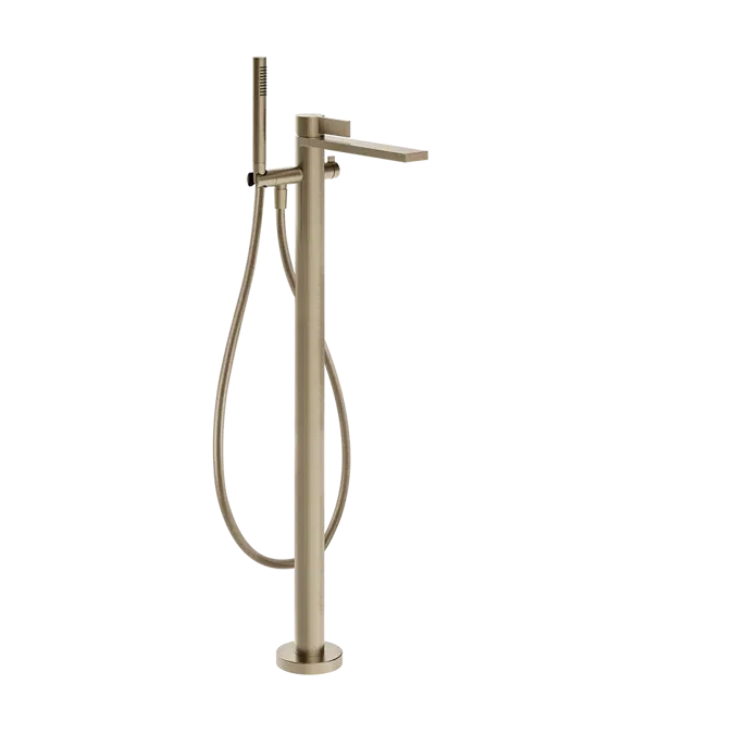 INVERSO-External part freestanding bath mixer with automatic diverter and antilimestone handshower. DIAMANTATO. - 73628